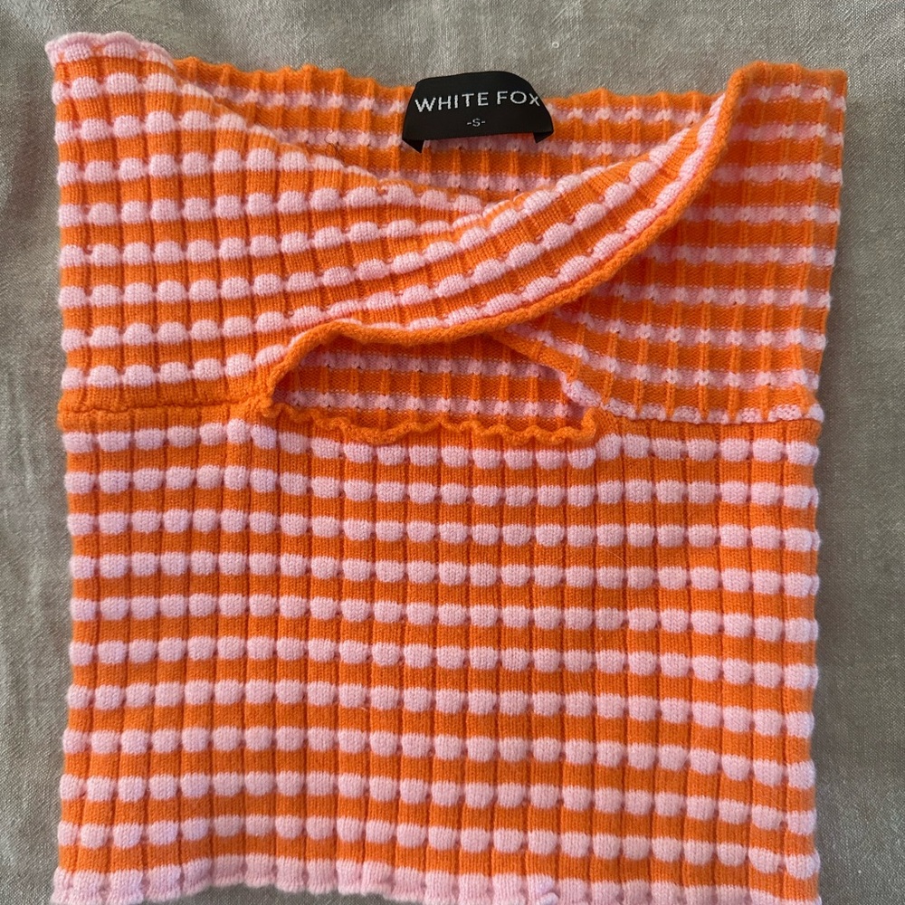 Orange and Pink Women's tube top